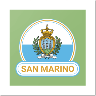 San Marino Country Badge - San Marino Flag Posters and Art